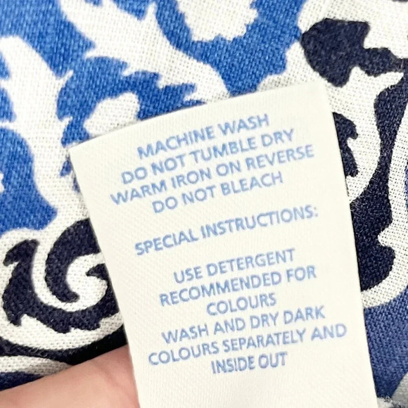 Boden Blue Geometric 100% Linen Mini Dress Women's US Size 10 Regular - Picture 9 of 9